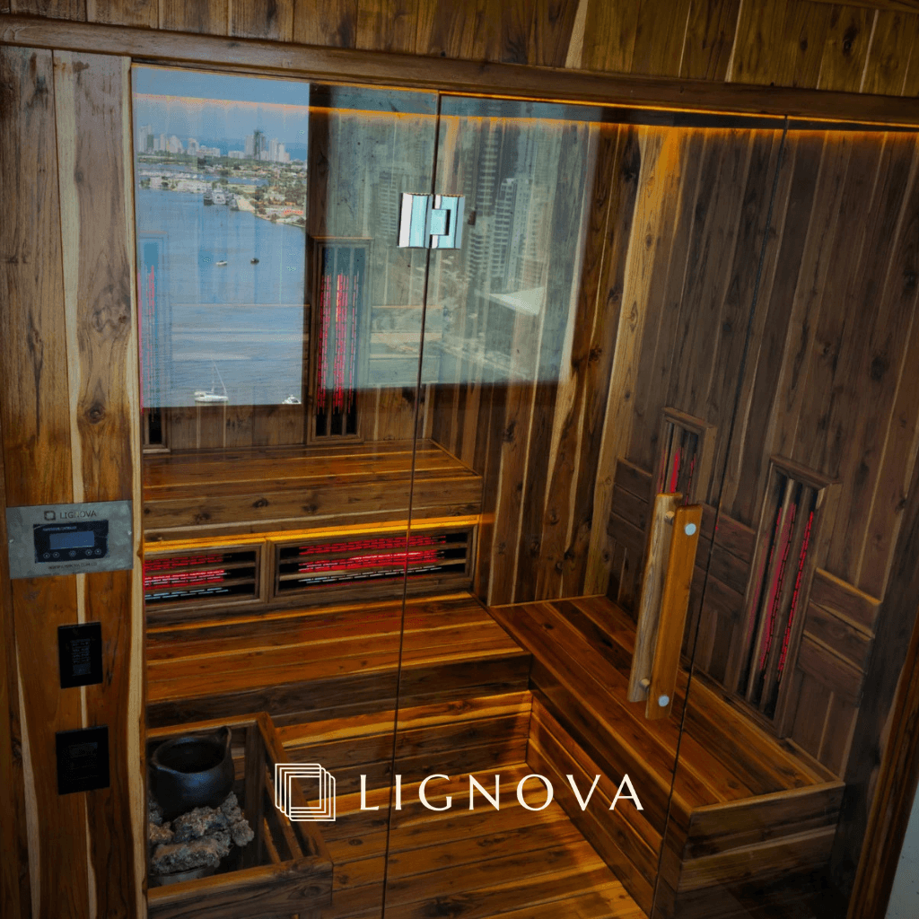 Fábrica de saunas en Bogotá: sauna residencial de alta gama diseñado a medida.